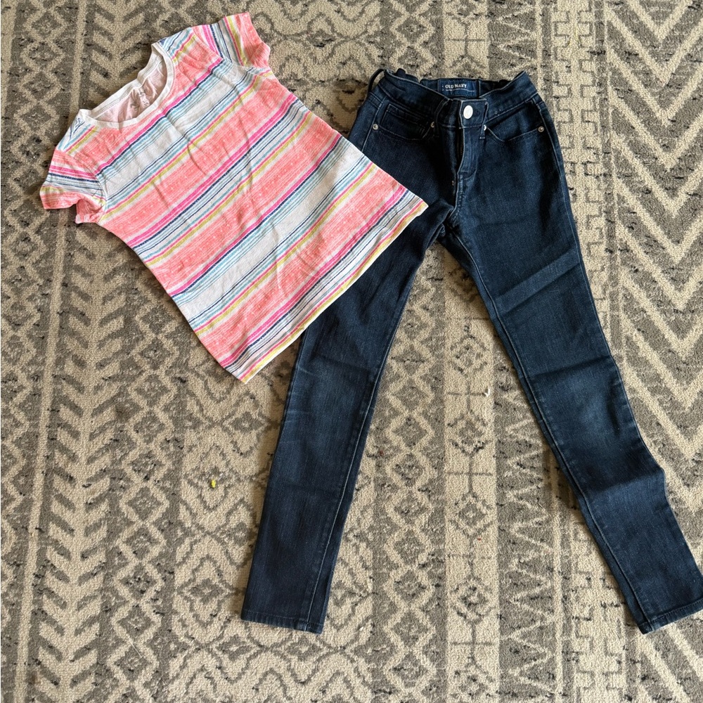 Jean/ shirt outfit- Size 7/8 shirt and size 8 slim jeans.